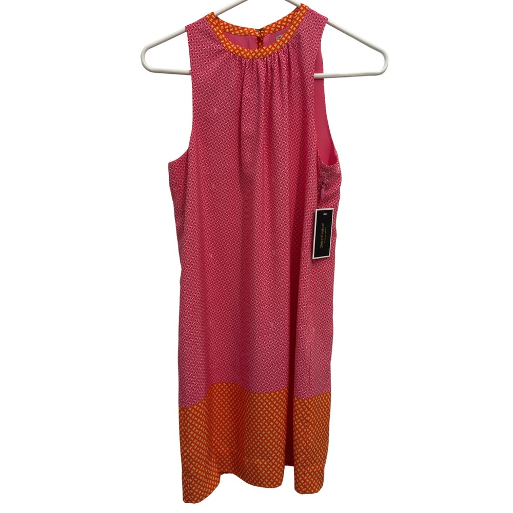 NWT Juicy Couture Gem Geo Shift Dress Pink Orange Geometric McBling Size 0